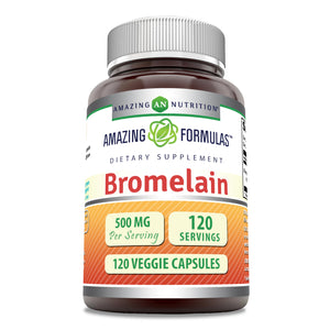 Amazing Formulas Bromelain  | 500 Mg | 2400 GDU | 120 Veggie Capsules