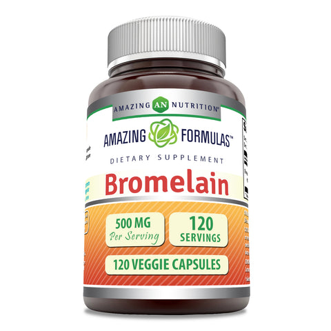 Image of Amazing Formulas Bromelain  | 500 Mg | 2400 GDU | 120 Veggie Capsules