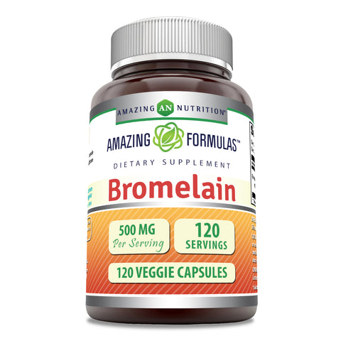Image of Amazing Formulas Bromelain | 500 Mg | 2400 GDU | 120 Veggie Capsules
