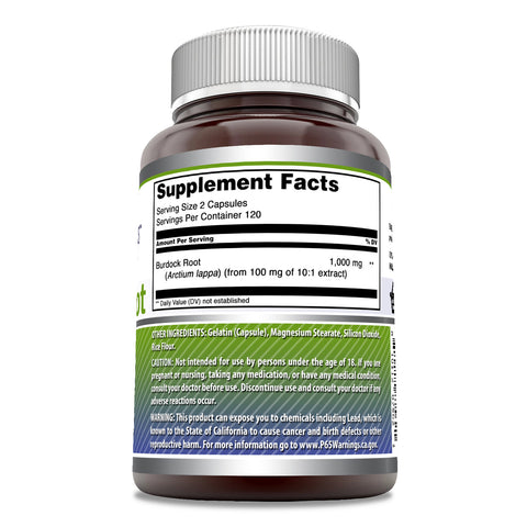Image of Amazing Formulas Burdock Root | 1000 mg Per Serving | 240 Capsules