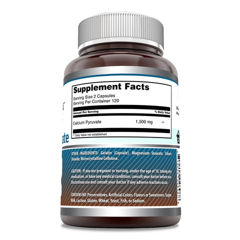 Image of Amazing Formulas Calcium Pyruvate | 1500 Mg Per Serving | 240 Capsules
