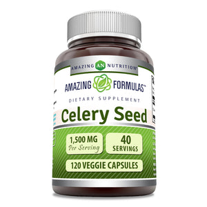 Amazing Formulas Celery Seed | 1500 Mg Per Serving | 120 Veggie Capsules