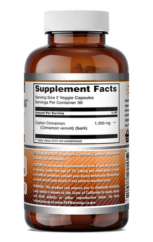 Image of Amazing Formulas Ceylon Cinnamon 1200 Mg per Serving | 60 Veggie Capsules