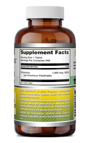 Image of Amazing Formulas Chromium Picolinate 1000 Mcg | 240 Tablets