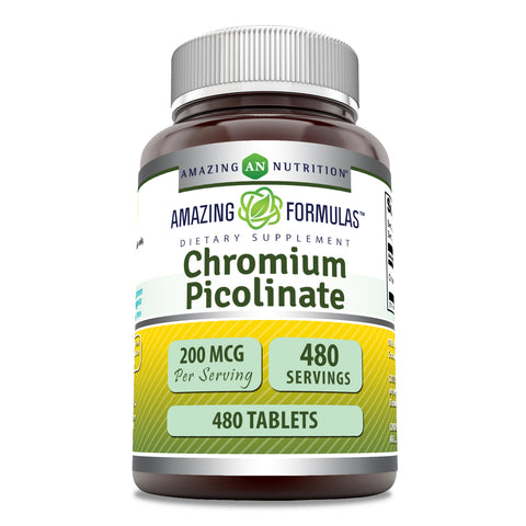 Image of Amazing Formulas Chromium Picolinate | 200 Mcg | 480 Tablets