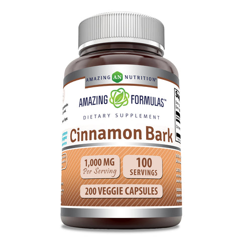 Image of Amazing Formulas Cinnamon Bark | 1000 Mg per Serving | 200 Veggie Capsules