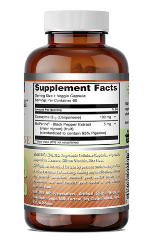 Image of Amazing Formulas CoQ10 (Coenzyme Q10) with BioPerine 100 Mg | 60 Veggie Capsules