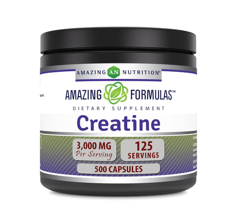 Image of Amazing Formulas Creatine Monohydrate | 3000 Mg Per Serving | 500 Capsules
