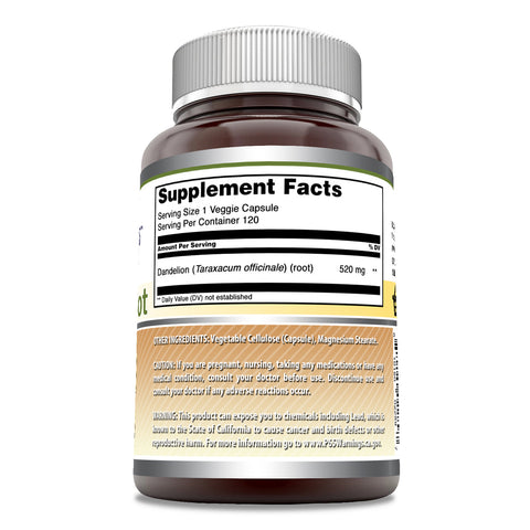 Image of Amazing Formulas Dandelion Root | 520 Mg | 120 Veggie Capsules