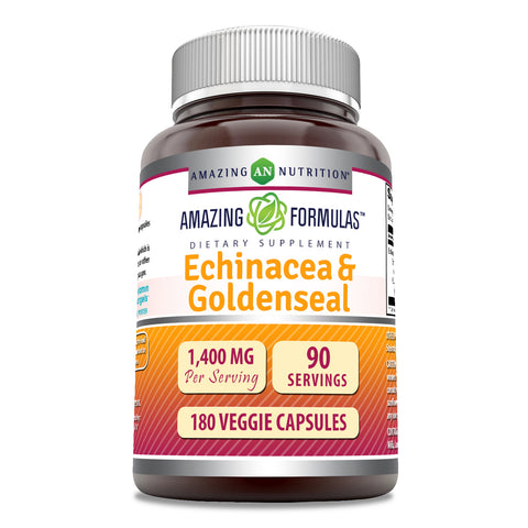 Image of Amazing Formulas Echinacea & Goldenseal | 1400 Mg Per Serving | 180 Veggie Capsules