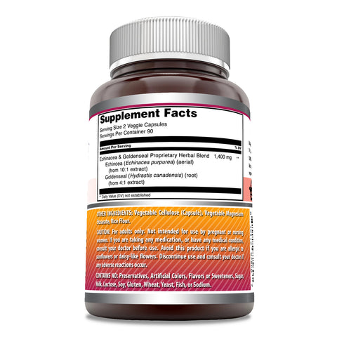 Image of Amazing Formulas Echinacea & Goldenseal | 1400 Mg Per Serving | 180 Veggie Capsules