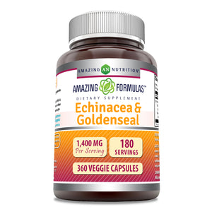 Amazing Formulas Echinacea & Goldenseal | 1400 Mg Per Serving | 360 Veggie Capsules