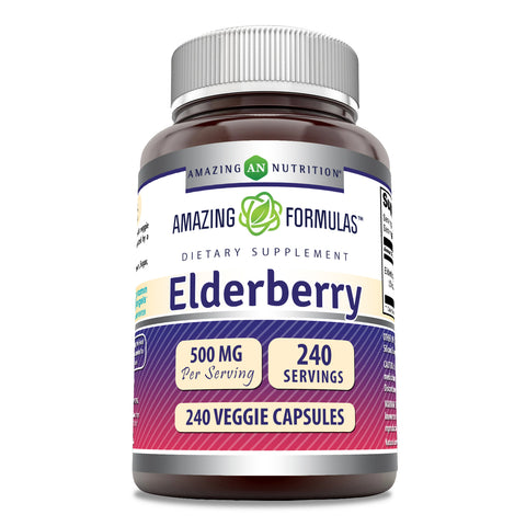 Image of Amazing Formulas Elderberry | 500 Mg | 240 Veggie Capsules