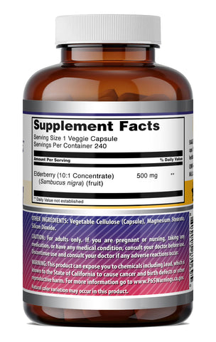 Image of Amazing Formulas Elderberry 10:1 Concentrate | 500 Mg | 240 Veggie Capsules