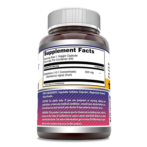 Image of Amazing Formulas Elderberry | 500 Mg | 240 Veggie Capsules
