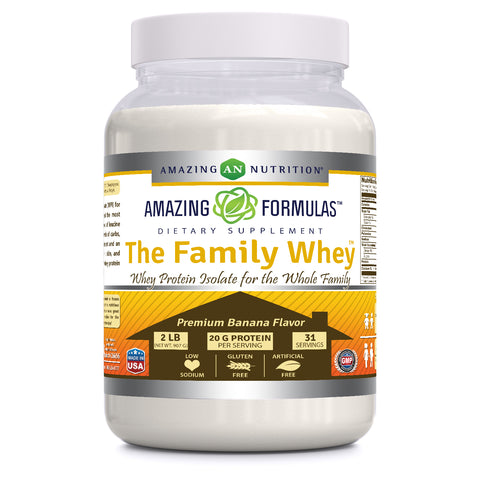 Image of Amazing Formulas The Family Whey | 20 Grams Protein | Banana Flavor | 31 Servings