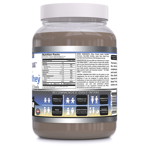 Image of Amazing Formulas The Family Whey | 20 Grams Protein | Chocolate Flavor | 29 Servings