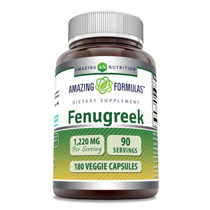 Amazing Formulas Fenugreek Seed | 1220 Mg Per Serving | 180 Veggie Capsules
