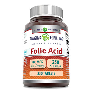 Amazing Formulas Folic Acid | 400 Mcg | 250 Tablets