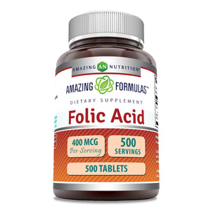 Amazing Formulas Folic Acid | 400 Mcg | 500 Tablets