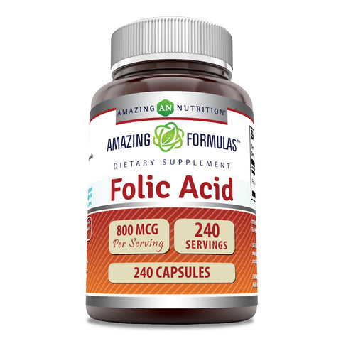 Image of Amazing Formulas Folic Acid | 800 Mcg | 240 Capsules