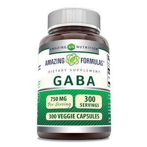 Amazing Formulas GABA | 750 Mg | 300 Veggie Capsules
