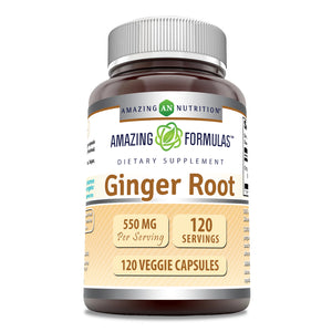 Amazing Formulas Ginger Root | 550 Mg | 120 Veggie Capsules
