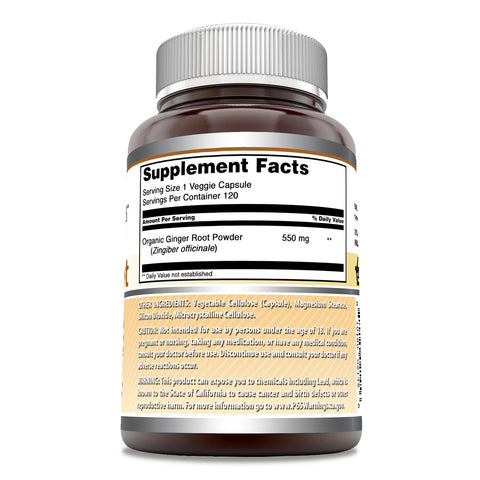 Image of Amazing Formulas Ginger Root | 550 Mg | 120 Veggie Capsules