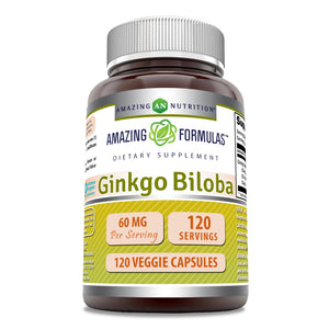 Amazing Formulas Ginkgo Biloba | 60 Mg | 120 Veggie Capsules