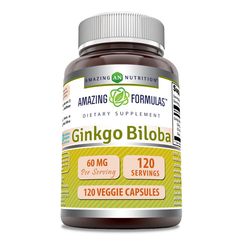 Image of Amazing Formulas Ginkgo Biloba | 60 Mg | 120 Veggie Capsules