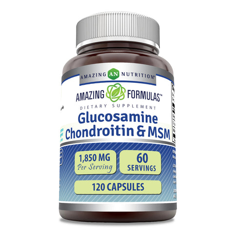 Image of Amazing Formulas Glucosamine Chondroitin & MSM | 1850 Mg Per Serving | 120 Capsules