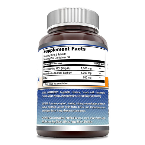Image of Amazing Formulas Glucosamine Chondroitin MSM | Triple Strength | 120 Tablets | Shellfish Free