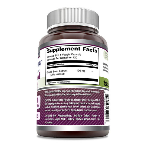 Image of Amazing Formulas Grapeseed Extract | 100 Mg | 120 Veggie Capsules