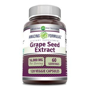 Amazing Formulas Grapeseed Extract | 16000 Mg Per Serving | 120 Veggie Capsules