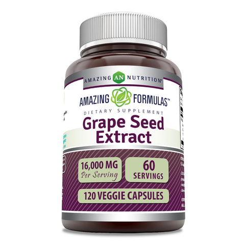 Image of Amazing Formulas Grapeseed Extract | 16000 Mg Per Serving | 120 Veggie Capsules