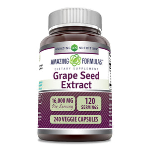 Amazing Formulas Grapeseed Extract | 16000 Mg Per Serving | 240 Veggie Capsules
