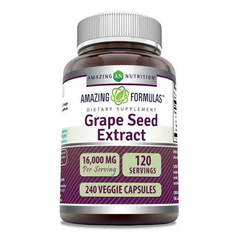 Image of Amazing Formulas Grapeseed Extract | 16000 Mg Per Serving | 240 Veggie Capsules