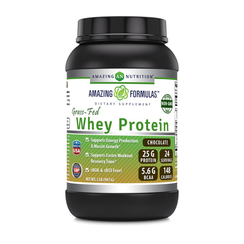 Image of Amazing Formulas Grass FED Whey Protein | 2 Lbs | Chocolate Flavor