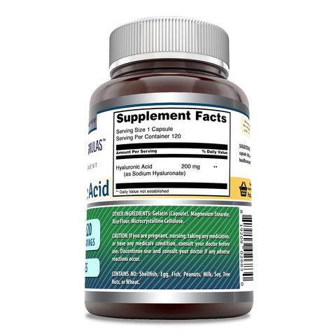 Image of Amazing Formulas Hyaluronic Acid | 200 Mg | 120 Capsules