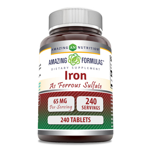 Image of Amazing Formulas Iron as Ferrous Sulfate | 65 Mg | 240 Tablets