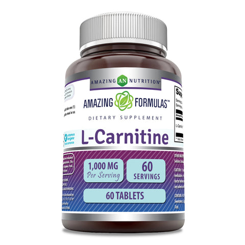 Image of Amazing Formulas L-Carnitine | 1000 Mg | 60 Tablets
