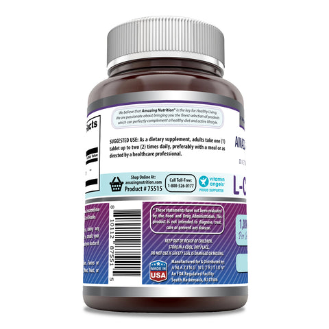 Image of Amazing Formulas L-Carnitine | 1000 Mg | 60 Tablets