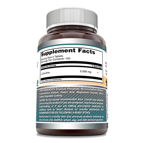 Image of Amazing Formulas L-Citrulline | 2000 Mg Per Serving | 240 Tablets