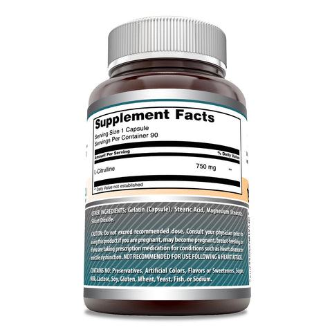 Image of Amazing Formulas L-Citrulline | 750 Mg | 90 Capsules
