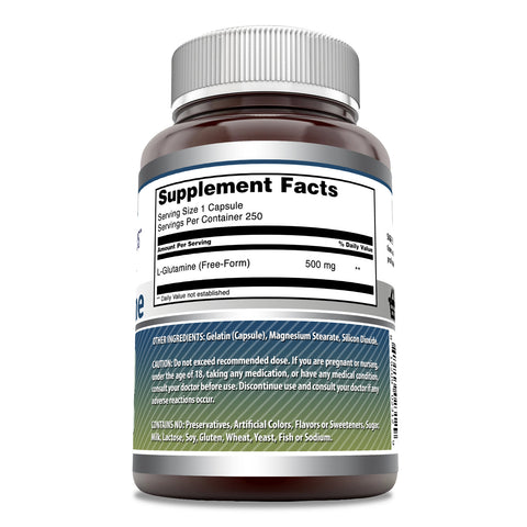 Image of Amazing Formulas L-Glutamine | 500 Mg | 250 Capsules