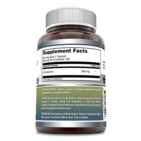 Image of Amazing Formulas L-Glutamine | 800 Mg | 180 Capsules