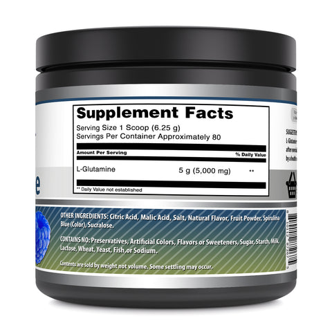 Image of Amazing Formulas L-Glutamine | 80 Servings | 5 Grams Per Serving | Blue Raspberry