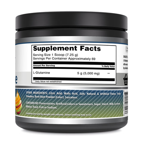 Image of Amazing Formulas L-Glutamine | 69 Servings | 5 Grams Per Serving | Fruit Punch Flavor