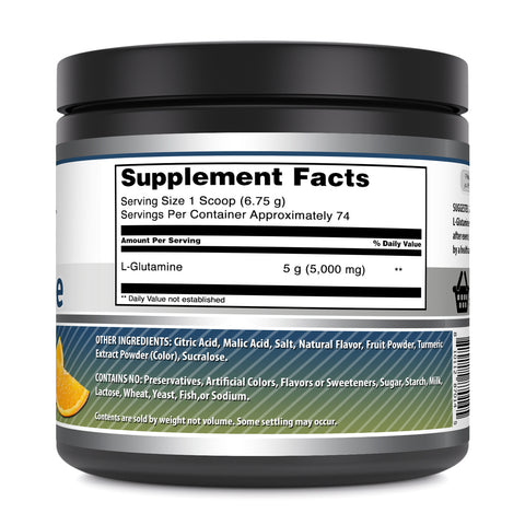 Image of Amazing Formulas L-Glutamine | 74 Servings | 5 Grams Per Serving | Orange Flavor
