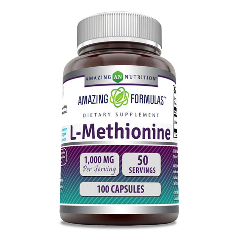 Image of Amazing Formulas L-Methionine | 1000 Mg | 100 Capsules